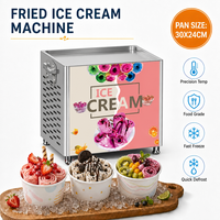 Mini machine à glace frite de table, machine à rouleaux de glace, machine à glace sautée pour usage domestique, portable, en acier inoxydable, dessert instantané