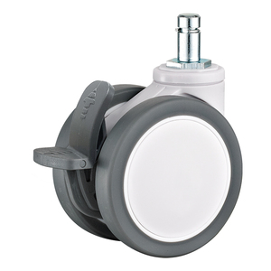 3/4inch Jump Ring Solid Stem TPR Medical Twin <strong>caster</strong> With Brake Type C - Product Image 3