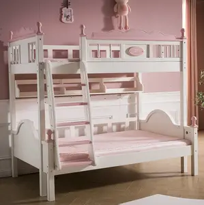 באיכות גבוהה ורוד + אדום מוצק עץ מיטת קומות אחרים רהיטי ילדים