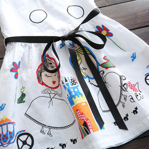 ชุดเดรสเด็กผู้หญิงลายพิมพ์ขอบผ้าสำหรับงานแต่งงาน ชุดเจ้าหญิงสีขาวสวยๆสำหรับเด็ก - Product Image 4