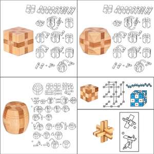 <span class=keywords><strong>Puzzle</strong></span> in legno 3D Luban Kongming Lock <span class=keywords><strong>Puzzle</strong></span> Set Toy Brain <span class=keywords><strong>Puzzle</strong></span> Cube rompicapo in legno Cube <span class=keywords><strong>Block</strong></span> per bambini adulti - Product Image 3