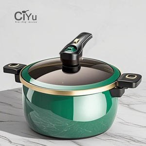 Marmite à soupe, <span class=keywords><strong>faitout</strong></span>, <span class=keywords><strong>cocotte</strong></span>, casserole multifonction en émail avec couvercle en verre, compatible gaz, micro-pression, nouveau style, 5 litres, 7L - Product Image 1