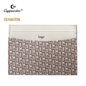 Porte-cartes bancaires en cuir OEM Porte-cartes de crédit en cuir mince de créateur simple Porte-cartes portefeuille en cuir véritable Porte-cartes - Product Image 1