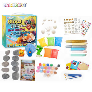 ロックペインティングキットグローインザダークカスタマイズアート & クラフトシーシェルアートキット-子供たちがおもちゃを描くあなた自身のクラフト用品をペイントする - Product Image 2