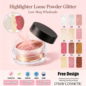 Maquillaje: Polvo Iluminador de Larga Duración con Brillo, 8 Colores, Polvo Perlado Brillante, Corrector Metálico Iluminador con tu Logotipo - Product Image 1
