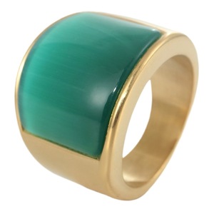 Anillos de moda yúnique, anillos geométricos de oro con bisel de piedra verde, joyería de regalo para el dedo índice para hombre - Product Image 5