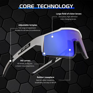 KAPVOE 남성용 사이클링 변색 스포츠 선글라스, 러닝 산악 자전거 라이딩용 TR90 UV400 방풍 PC 렌즈 고글 - Product Image 4