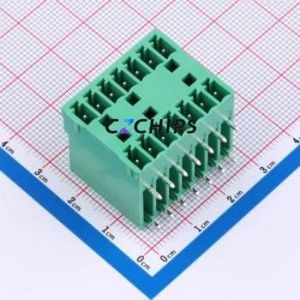 MX15EDGRH-3.81-2*07P-GN01-Cu-A Plug-in Terminal Block Bent Lead Through Hole,P=3.81mm Board-to-Board / Socket Closed 2x7P 3.81mm - Product Image 1