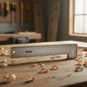 Outil de mesure de précision Stanley en acier inoxydable Try Square 280 mm pour la menuiserie et la travail du bois - Product Image 3