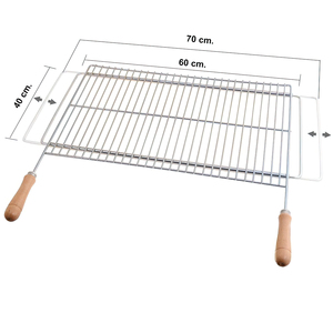 Griglia per Barbecue Estensibile 60/70x40cm Zincata - Product Image 1