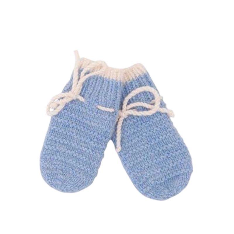 Gentle Skin-Friendly Light Blue Exquisite Handcrafted High Quality Medium Weight Plain Cashmere Wool Woolen Knitted Plush Baby