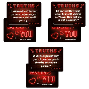 Nouvelles cartes d'interaction transfrontalières en forme de cœur LOVE YOU pour couples, jeu de vérité ou de défi, accessoires dans un emballage en boîte colorée - Product Image 2