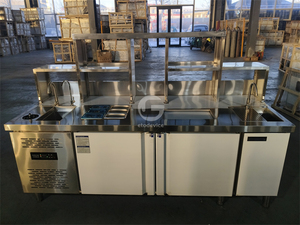 Mesa de Trabajo para Té de Burbujas de 2.1 Metros con Refrigerador para Cafetería - Product Image 2