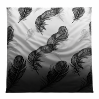 Parure de lit lavable 100 % polyester à motif floral, motif plumes noir et blanc, pour maison et hôtel, style moderne et luxueux, en stock en Pologne