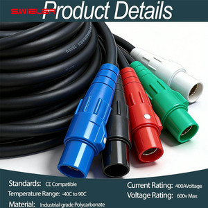 <span class=keywords><strong>Cable</strong></span> de Extensión con Conector Cam-Lock Estilo Americano 2-<span class=keywords><strong>AWG</strong></span>, <span class=keywords><strong>Cable</strong></span> de Alimentación Macho a Hembra de 30 mm con <span class=keywords><strong>Cable</strong></span> de Cobre de 400 A y 10 Pies - Product Image 4