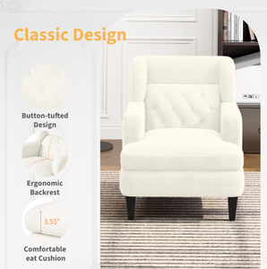 Wholesale Nordic Modern Style Leisure Wingback <b>Chair</b> Living Room Sofa Fabric Tufted Soft <b>Padded</b> Cushion Home Furniture - Product Image 5