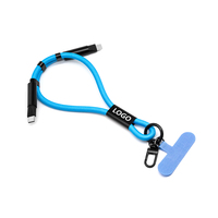 Correa de Muñeca para Teléfono con Cable de Carga, Cable USB-C a USB-C con Carga Rápida de 60W, Cordón Antirrobo para Teléfono para Actividades Diarias