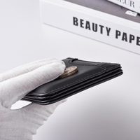 Dompet Kulit PU Premium Ultra Tipis dengan Jendela ID, Dompet Kartu Kulit Pria