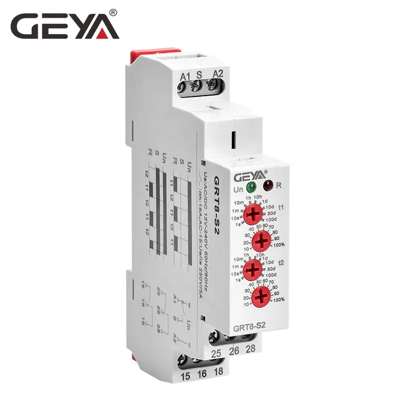 Geya Relais Fabrikant GRT8-S2 110 Volt Herhaal Cyclus Timer 12V Dc Timer Relais Schakelaar