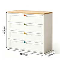 Commode de luxe à 4 tiroirs en acier blanc, finition moderne, avec rangement durable pour chambre, salon et appartement