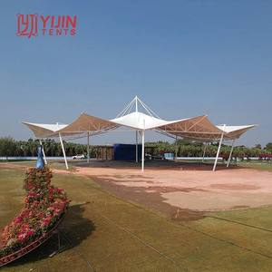โครงสร้างหลังคาสนามกีฬาแบบผ้า PVDF PTFE ETFE  โครงสร้างกันสาดแบบเมมเบรน  โครงสร้างร่มกันแดดแบบเมมเบรน - Product Image 1