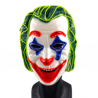 Masque de clown LED pour fête d'Halloween, pour cosplay, divertissement d'horreur, accessoires de fête en silicone PVC