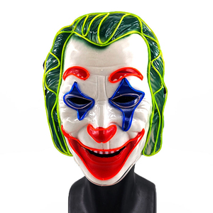 Masque <span class=keywords><strong>de</strong></span> clown <span class=keywords><strong>LED</strong></span> pour fête d'Halloween, pour cosplay, divertissement d'horreur, accessoires <span class=keywords><strong>de</strong></span> fête en silicone PVC - Product Image 2