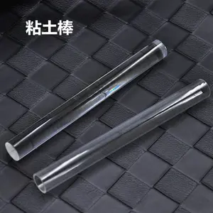 Clear Acrylic Clay Roller, Non-Stick Clay Rolling Pin with Steel Handle,  Sculpture Hand Tool