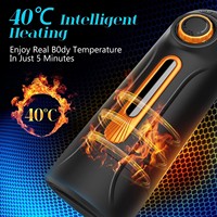 Jouets de masturbation électriques automatiques pour hommes, vagin, 10 fréquences de vibration, télescopique, chauffant, aspirant, mode rétractable puissant, gobelet