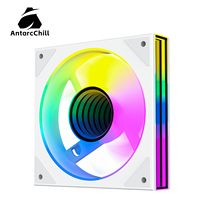 Ventilador AntarcChill de 120 mm, Blanco, PWM ARGB, con Rodamiento Hidráulico, Alto Flujo de Aire, para Caja de PC y Refrigeración Líquida, Disipador de Calor de Plástico para CPU