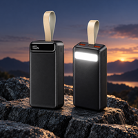 Batterie externe de grande capacité 30000mAh 50000mAh, chargeur portable certifié CE RoHS, affichage numérique, charge rapide et lumière LED