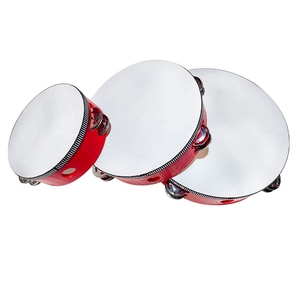 Wholesale Red Painted Wooden Double Row Tambourine <b>Drum</b> Orff Percussion Instrument For Kindergarten children's performance - Product Image 1