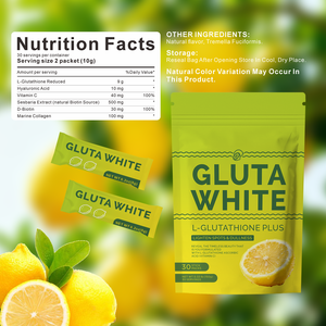 ราคาขายส่ง ผลิตภัณฑ์ฉลากส่วนตัว ผงวิตามินมัลติกลูต้าไธโอน 99% กลูต้าพลัส ผิวขาวกระจ่างใส สำหรับผิว ผม เล็บ สุขภาพ - Product Image 2