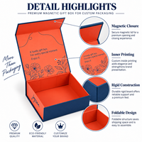 Boîte d'emballage magnétique rigide en carton recyclable avec impression de logo personnalisée de luxe, boîte cadeau pliable avec couvercle magnétique
