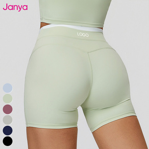 <span class=keywords><strong>Abbigliamento</strong></span> da Palestra Traspirante Janya, Pantaloncini Yoga a Vita Alta con Fascia Elastica Colorata e Controllo Pancia per Donna - Product Image 3