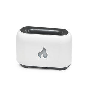 เครื่องกระจายกลิ่นหอม 150 มล. ดีไซน์ลายไม้ ไฟ LED รูปเปลวไฟ เครื่องเพิ่มความชื้นแบบ USB สำหรับใช้ในบ้านและเชิงพาณิชย์ - Product Image 2