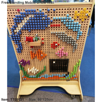 Jouets éducatifs sensoriels portables en bois coloré pour la construction murale STEM, blocs de construction en plastique ABS pour l'intérieur, la maternelle, la maison, l'hôtel