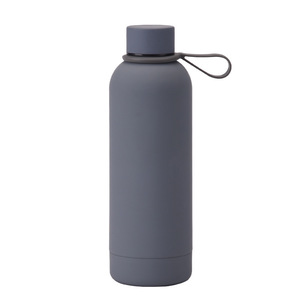 500ml Stainless Steel Insulated Cup <b>Small</b> Mouth Handle Portable Rubber Material Water Bottle Outdoor Sports Customizable Design - Product Image 4