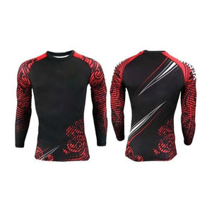 Vente en gros de vêtements de sport à longue protection contre les éruptions cutanées pour adultes compression à manches courtes MMA logo personnalisé plaine rush respirant rapide - Product Image 1