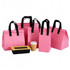 Custom Logo Printed Cooler Bag Non-Woven Take Away Carrier for Restaurant <b>BBQ</b> Hot Food Coffee Milk Tea with Stylish Design - Product Image 1
