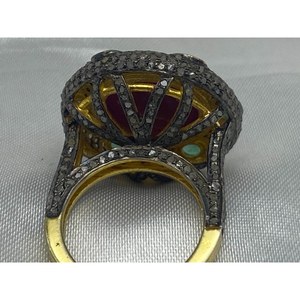 Nuevo Anillo de Lujo con Esmeralda y Rubí, Plata de Ley 925, Regalo para Fiestas, Bodas, Compromisos, Ceremonias Religiosas y Eventos - Product Image 2