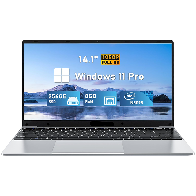 14.1-inch Gaming Laptop, 8GB RAM, 1TB SSD, Win 11 Pro System, English Keyboard, Laptop That Can Be Opened up to 180 Degrees.