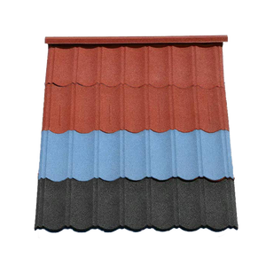 Color Lock Pro AZ160 0,55mm 1320mm Puesta de sol Azulejo de teja naranja Garantía de decoloración de 25 años Techo recubierto de piedra - Product Image 1