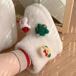 XIXITIAO hiver mode fourrure pantoufles femme extérieur chaud confortable bottes de neige cheville bottes de noël femmes chaussures <span class=keywords><strong>pour</strong></span> filles - Product Image 4