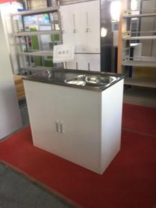 Meuble d'évier de cuisine moderne et populaire en acier inoxydable à structure KD avec drainage et revêtement en poudre durable - Product Image 2