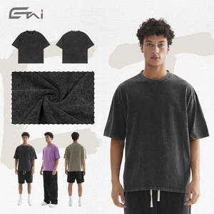 <span class=keywords><strong>ETAI</strong></span> T-shirt rétro américain à manches courtes pour hommes, couleur unie, marque de mode transfrontalière, finition délavée 280g, tricot ample - Product Image 2