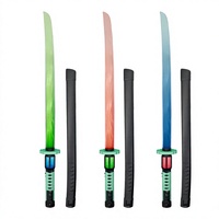 Pedang Samurai LED Katana Bercahaya Lampu Kelap-Kelip Bilah Berpendar untuk Souvenir Pesta Perlengkapan Acara Cosplay Grosir Stok Banyak