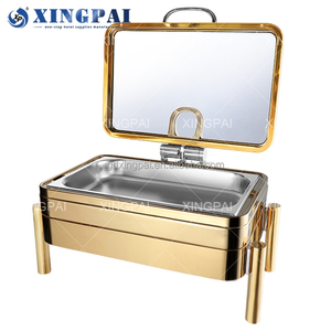 XINGPAI - Recipientes para Calentar <span class=keywords><strong>Comida</strong></span>, Estilo Árabe, para Hoteles y Restaurantes, Recipientes de Lujo Dorados para Catering - Product Image 2