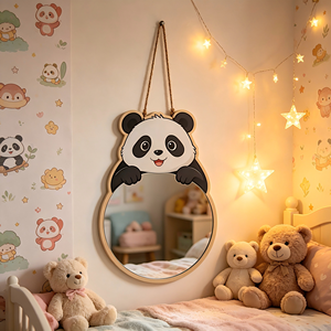Specchio <span class=keywords><strong>da</strong></span> Parete in Legno con Cartoni Animati, Decorazione <span class=keywords><strong>da</strong></span> Appendere per <span class=keywords><strong>Cameretta</strong></span> Bambini, Specchio Acrilico ad Alta Definizione - Product Image 4