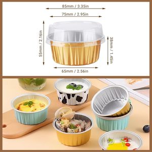 Round Food Grade Smooth Wall Aluminium Cake Pan Lacquer Aluminium <b>Foil</b> <b>Container</b> Ramekin <b>Foil</b> Cake Cups - Product Image 4